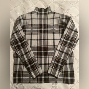 Tahari plaid funnel neck sweater NWOT